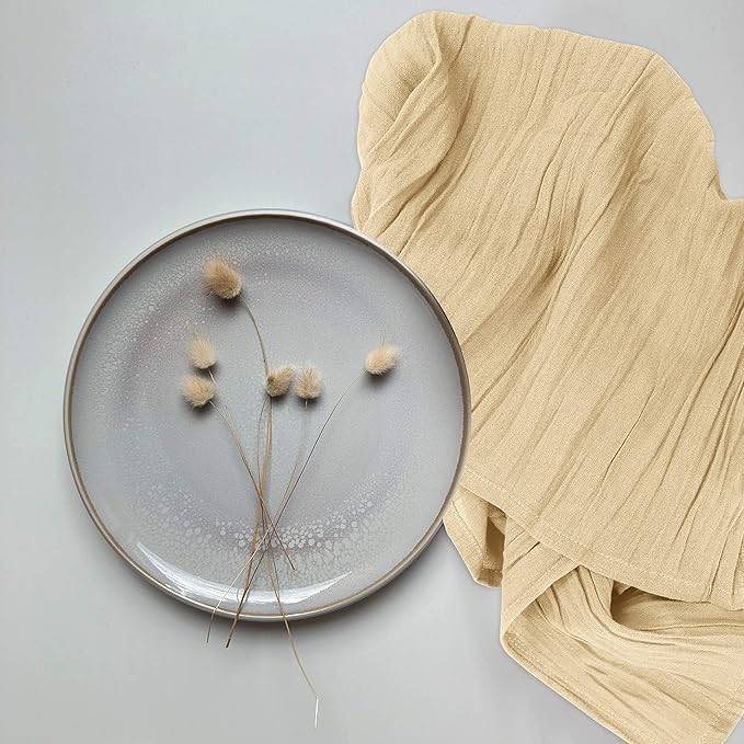 RUVANTI Flour Sack Towels 24 Pack 28x28 Inch, 100% Cotton Tea Towel, Reusable, Machine Washable, Absorbent BarTowels - Dish Cloth Perfect for Drying Dishes & Cleaning - Camel