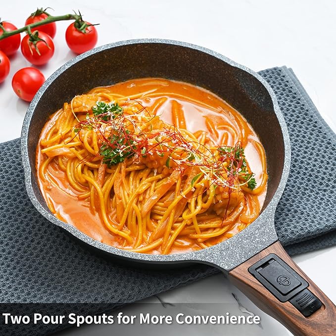 10 Inch Smart Nonstick Frying Pan with Removable Handle,Cast Aluminum and Anti-Scratch Skillet, Compatible with All Stovetops,Dishwasher and Oven Safe