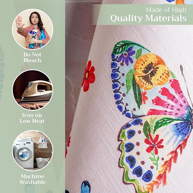 Maison d' Hermine Kitchen Towels Set of 3 100% Cotton 27.50" x 20" Reusable Cloth Tea Dish Towels Absorbent with Hanging Loop for Kitchen, Cocktail Parties Spring/Summer (Happy Florals - Sweety)