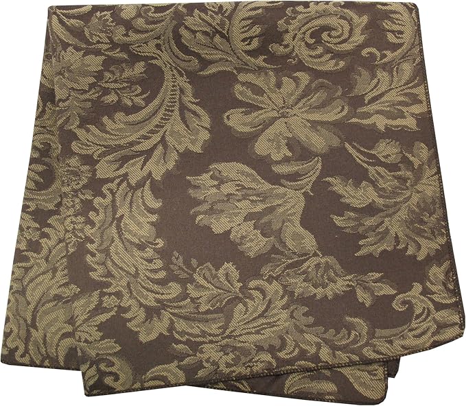 Ultimate Textile Miranda Damask Chocolate Cloth Napkins - 17" x 17" (Set of 24) Square Washable Cotton Polyester for Wedding, Party & Dining Events