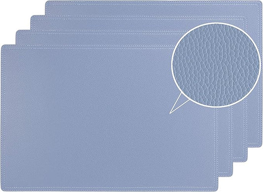 Faux Leather Placemats, PU Table Mats, Set of 4, Waterproof, Stain Resistant, Heat Resistant, Non-Slip Easy to Clean for Kitchen Dining Table,Conference Table