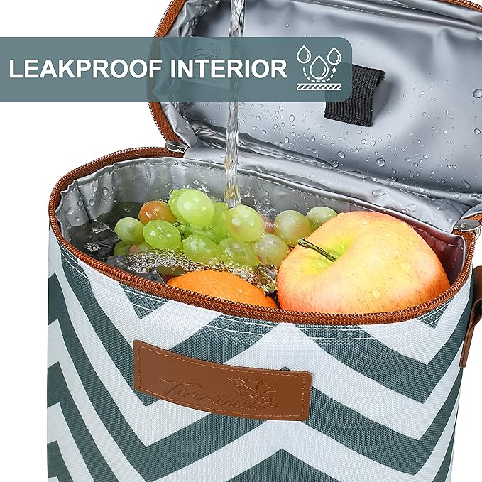 Tirrinia 2 Bottle Wine Gift Tote Carrier - Leakproof & Insulated Padded Versatile Wine Cooler Bag for Travel, BYOB Restaurant, Wine Tasting, Party, Dinner,Gift for Wine Lovers, Grey Wave