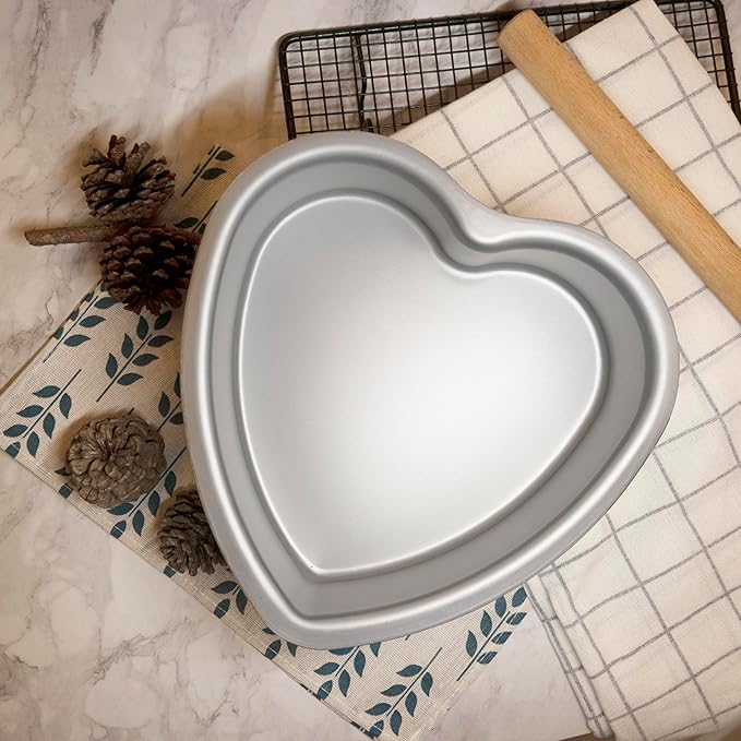 Heart Shape Cake Pan,Anodized Heart Cake Pan, Aluminum, For Valentine's Day Wedding Birthday and Other Occasions 8 3 inch heart