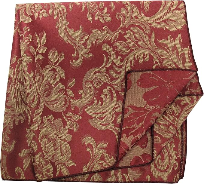 Ultimate Textile Miranda Damask Bordeaux Cloth Napkins - 17" x 17" (Set of 60) Square Washable Cotton Polyester for Wedding, Party & Dining Events