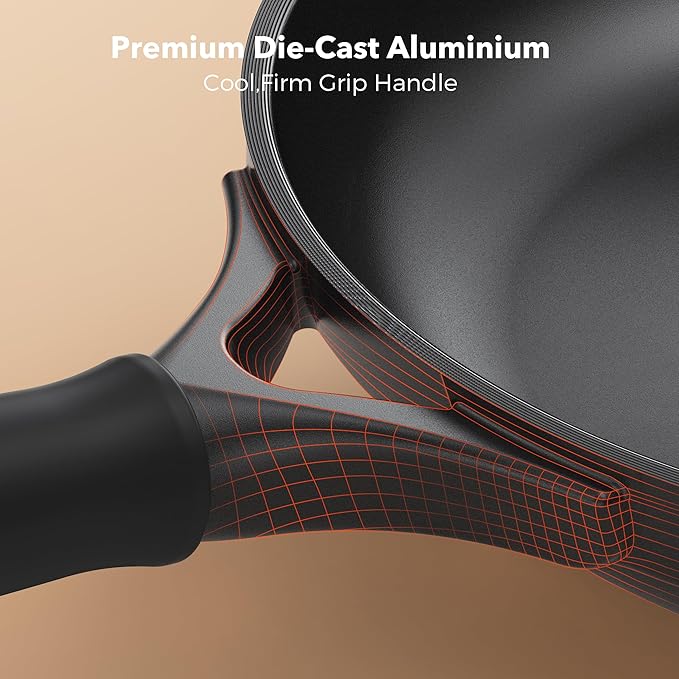 PekGema Nonstick Frying Pan 10 Inch, Non Stick Skillet Omelette Pan, Induction Skillet, Compatible with All Stovetops, PFOA PFAS Free