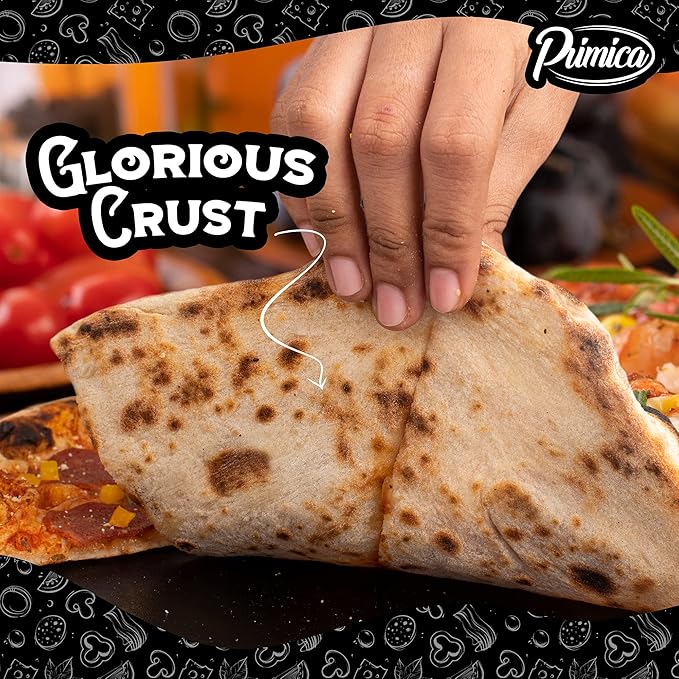 Primica Pizza Steel XL for Oven Extra Thick 0.315" - Durable Steel as Alternative to Pizza Stone - High Quality for BBQ Grill and Bakings