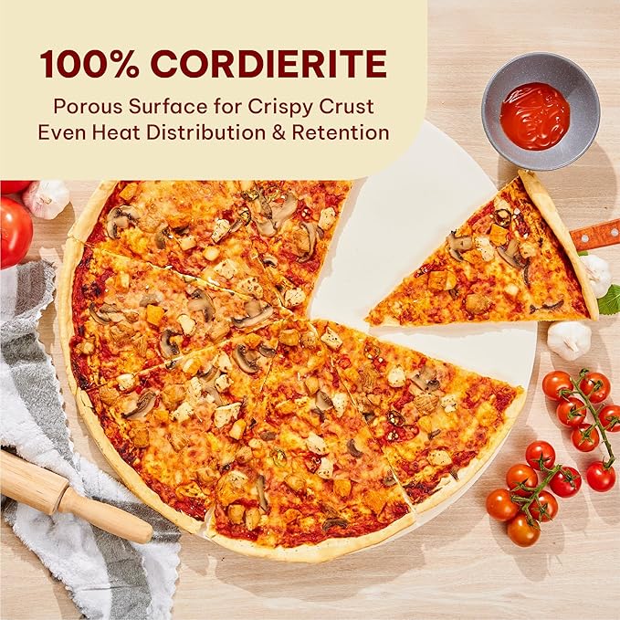 Pizza Stone 20 inch, Extra Large Pizza Stone for Grill, Compatible with Kamado Grill, Big Green Egg Pizza Grill Stone Large,Heat Resistant up to 1,472°F