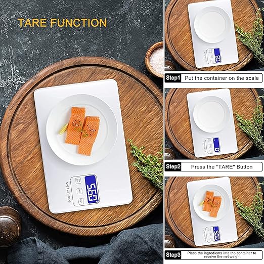 MegaWise Precision Food Scale, 33lb Waterproof Rechargeable Digital Kitchen Scale, 1g/0.04oz Precise Graduation, Weight Grams and Ounces for Cooking Baking, 5 Units Conversion, Tare Function