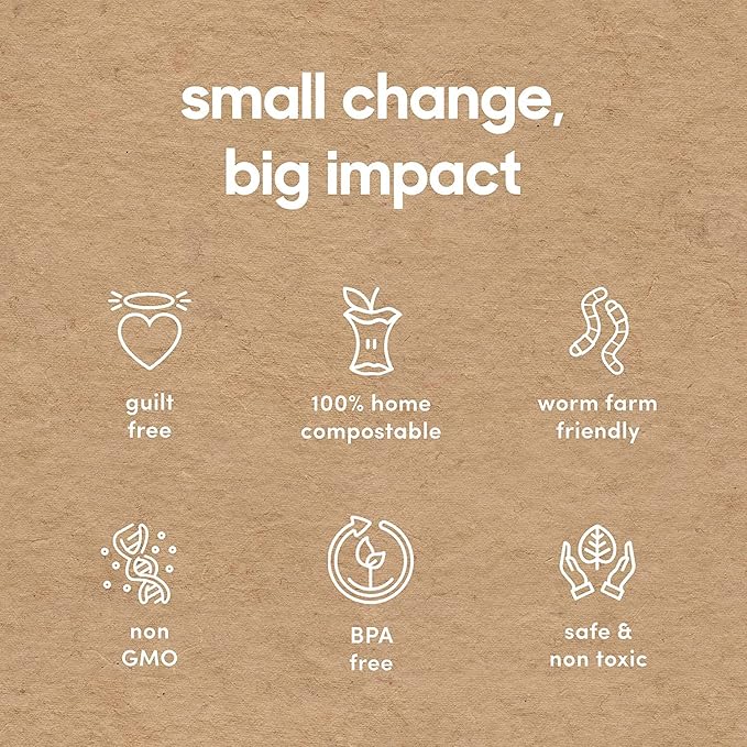 Compostic Home Compostable Resealable Sandwich Bags (7"x7"), Microwave & Freezer Safe, Organic Food Storage Container, 100 Count (Pack of 2)