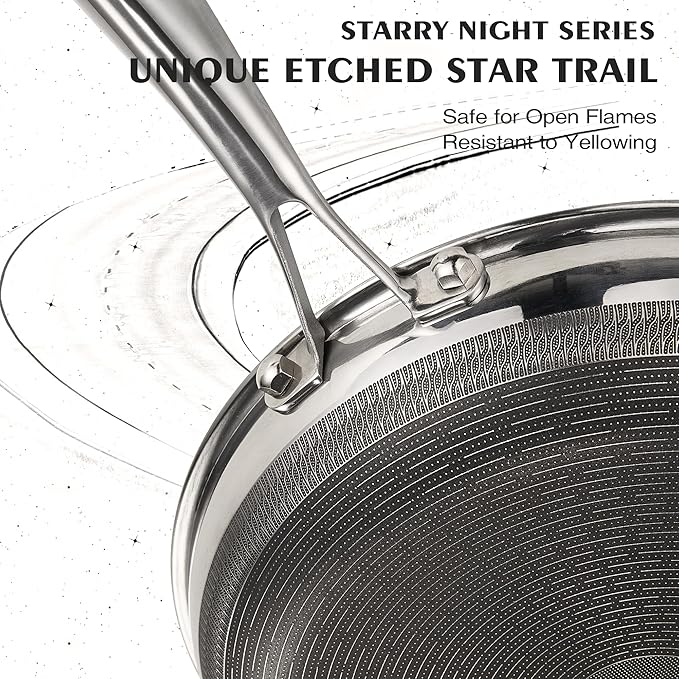 KITEXPERT Non Stick Frying Pans with Lid, 12" Titanium Ceramic Pan Nonstick Stainless Steel Skillet, PFAS PFOA & PTFE Free, Quick-Cool Handle, Dishwasher & Oven Safe, Compatible with All Cooktops