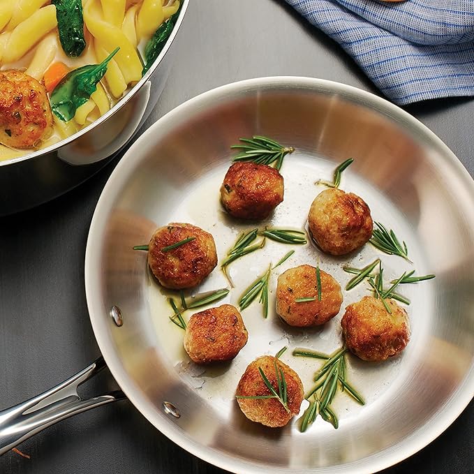 Tramontina Boston Tri-Ply Clad Stainless Steel 10-Inch Frying Pan, Induction-Ready Skillet, Dishwasher-Safe, NSF-Certified