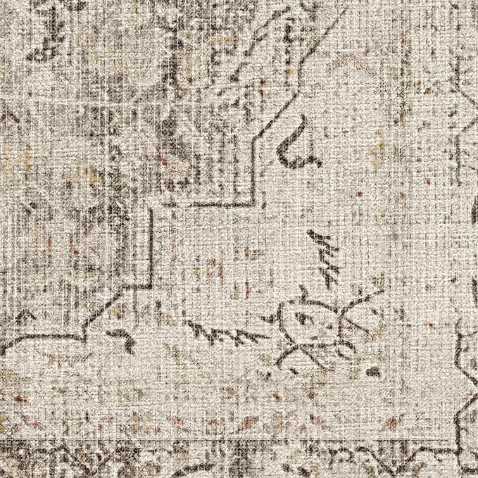 Ruggable Washable 2x12 Runner Rug, Sarrah Hazel, Premium Vintage Rugs for Hallway, Kitchen, Entryway, Living Room, Bedroom, Office with Gripper Non Slip Pad