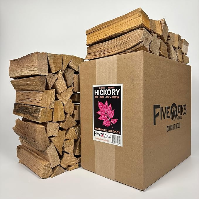 Pizza Oven Wood Kiln Dried Mini Split Hickory 8" inch Long for Cooking,Pizza Wood for Grilling or Smoking 1,248 cu. in. of Hickory