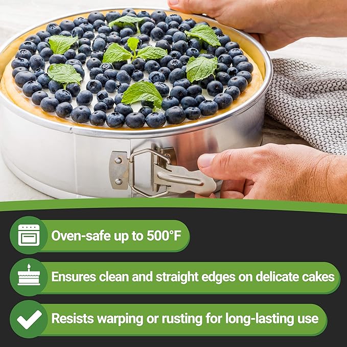 Restaurantware Met Lux 10 Inch Round Cake Pan 1 Springform Springform Pan - Removable Bottom Release Latch Silver Aluminum Cheesecake Pan For Baking Desserts
