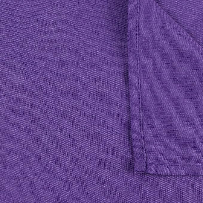Solid Color Linen Blended Thin Dinner Cloth Napkins - Set of 12 (40 x 40 cm) - for Events & Home Use (Purple)