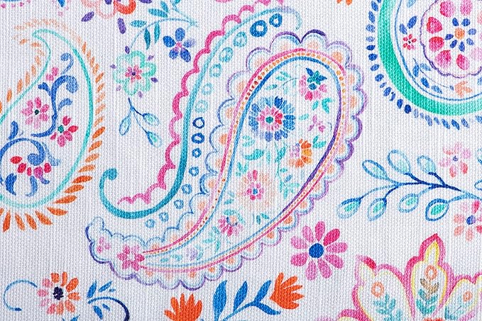 Maison d' Hermine Placemats Set of 4 100% Cotton Washable Cloth Place Mats, Reusable Table Mats for Kitchen Dining Decoration, Party, Wedding, Restaurant Spring/Summer (Indian Floral, 13" x 19")