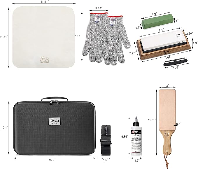 Cangshan 1026757 7-Piece Kitchen Knife Care & Sharpening Kit