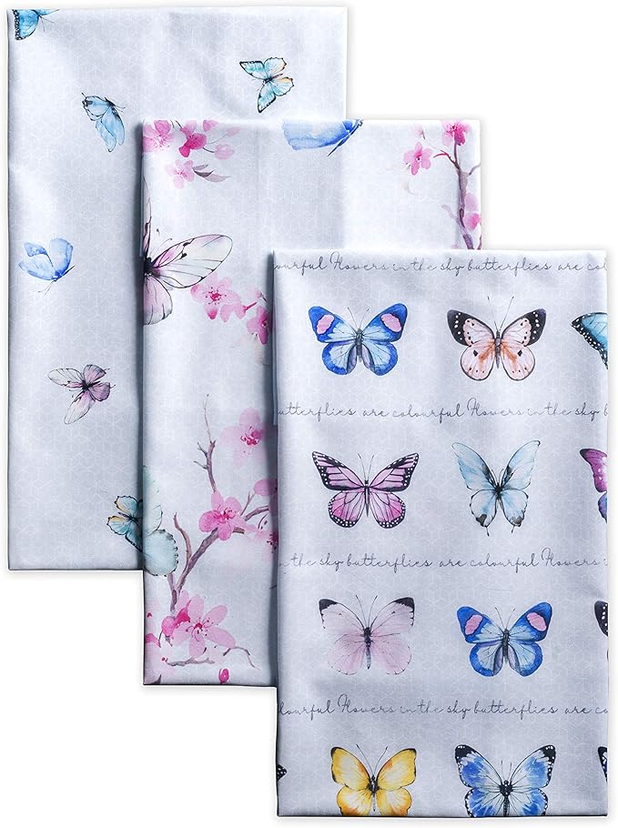 Maison d' Hermine Kitchen Towels Set of 2 100% Cotton 27.50" x 20" Reusable Cloth Tea Dish Towels Absorbent with Hanging Loop for Kitchen, Dining, Cocktail Parties Spring/Summer (Blossoms in Spring)