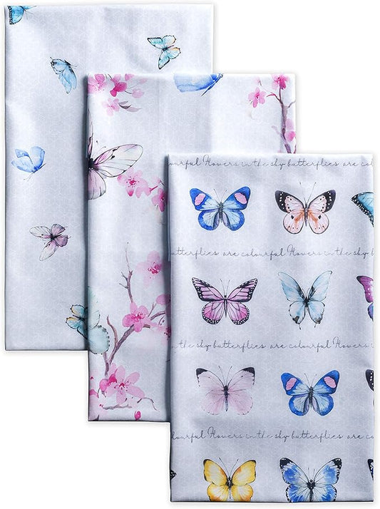 Maison d' Hermine Kitchen Towels Set of 2 100% Cotton 27.50" x 20" Reusable Cloth Tea Dish Towels Absorbent with Hanging Loop for Kitchen, Dining, Cocktail Parties Spring/Summer (Blossoms in Spring)