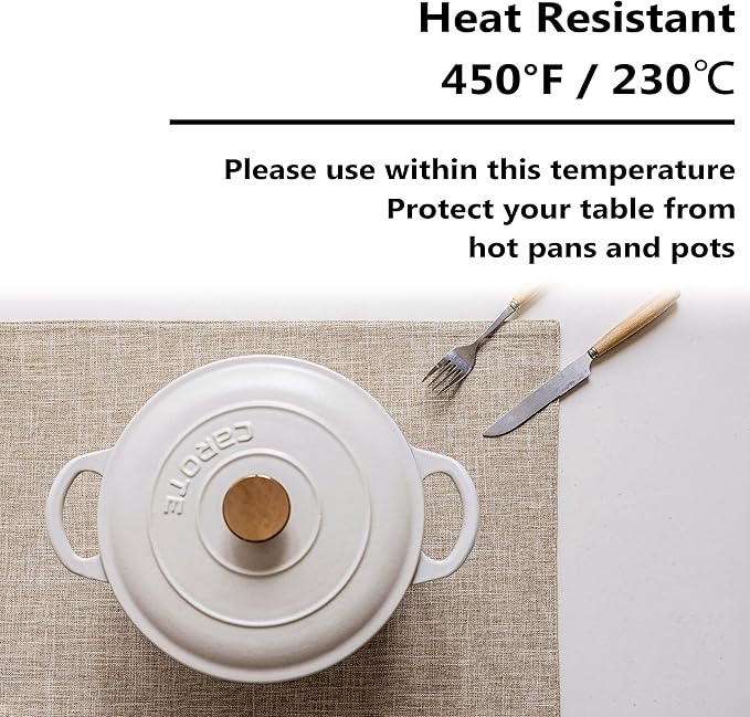 Home Brilliant Linen Place Mats Set of 6 Heat Resistant Dining Table Place Mats Cloth Placemats Kitchen Table Mats Placemat, Burlap