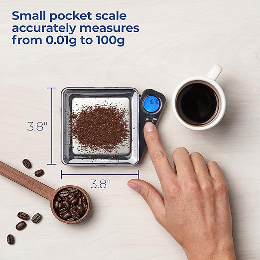 American Weigh Scales 100g x 0.01g Digital Pocket Weight Scale | High Precision Digital Gram Scale 0.01g Accuracy Pocket Scales LCD Display Grams Ounces, Powder, Ideal for Kitchen Lab Jeweller Coins