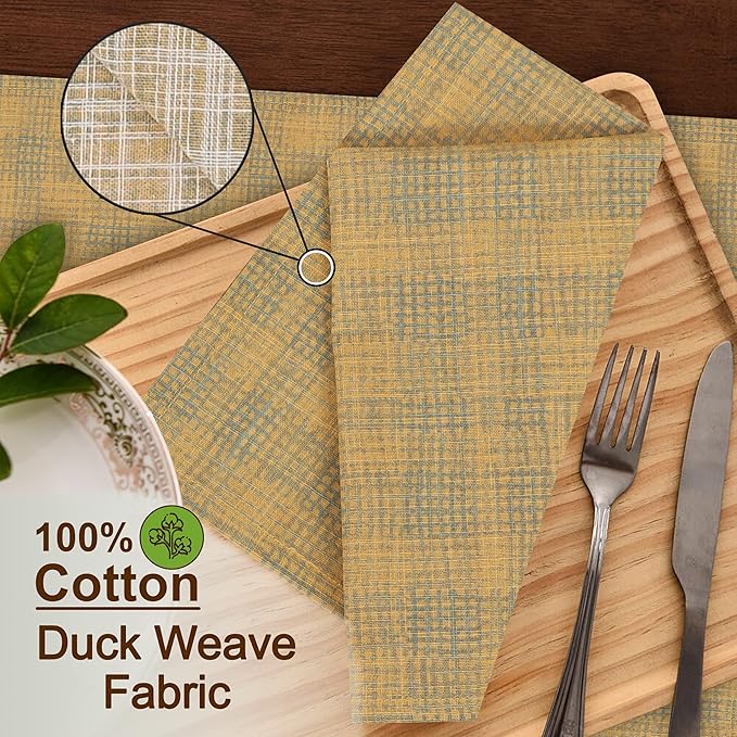 RUVANTI Cloth Napkins Set of 6 Cotton 100%, 18x18 Inches Napkins Cloth Washable, Soft, Absorbent. Cotton Napkins for Parties, Christmas, Thanksgiving, Weddings, Dinner Napkins Cloth - Wet Net