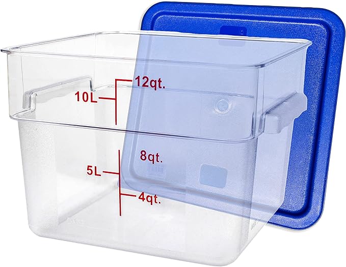 Tiger Chef Food Storage Containers with Lids - Plastic Container Set for Pantry Storage- 12 Qt Commercial Grade for Sugar, Flour, Cereal, Dry Goods