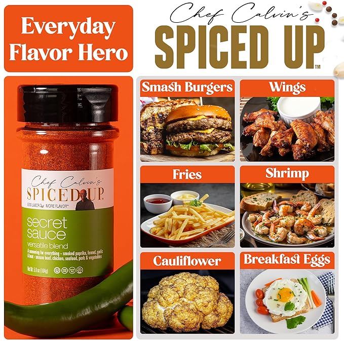 3 Pack Secret Sauce Seasoning | Made in the USA All Purpose Seasoning with Bold, Smoky & Spicy Blend | Dry Rub for Grilling Meat | Chicken, Beef & Pork Rub | Vegan, Non-GMO, Gluten-Free – 5.8 oz