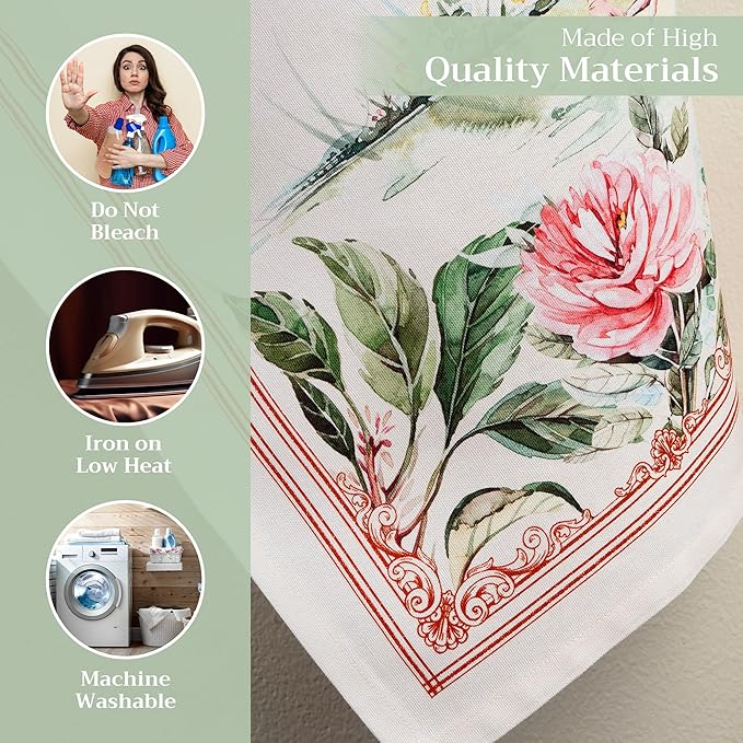 100% Cotton Kitchen Towel Campagne Maison d' Hermine Set of 2 Super Soft Highly Absorbent Hotel Quality Quick Drying Cleaning Dishcloth Tea Bar Towels Spring/Summer (Coq, 20"x27.50")