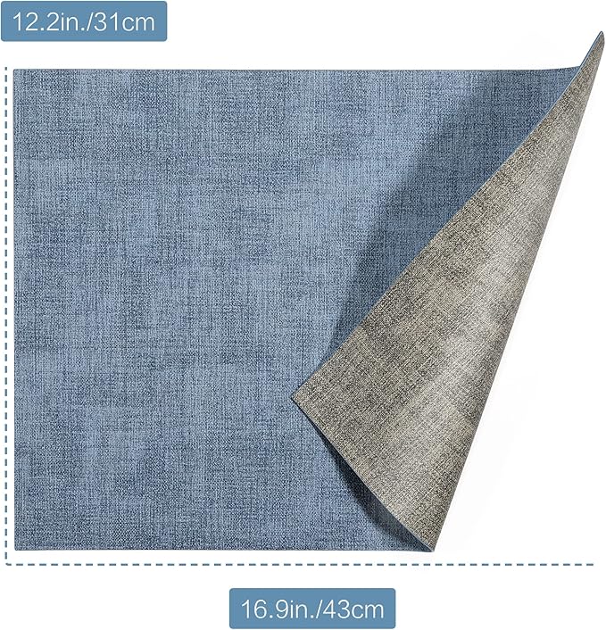 SUEH DESIGN Leather Placemats Set of 6 Reversible Table Mats Heat Resistant Waterproof No-Slip Place Mats for Dining Table Kitchen Parties