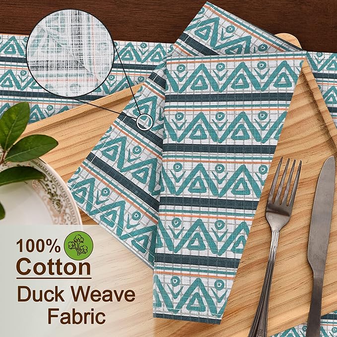 RUVANTI Cloth Napkins Set of 12 Cotton 100%, 18x18 Inches Napkins Cloth Washable, Soft, Absorbent. Cotton Napkins for Parties, Christmas, Thanksgiving, Weddings, Dinner Napkins Cloth - Kite