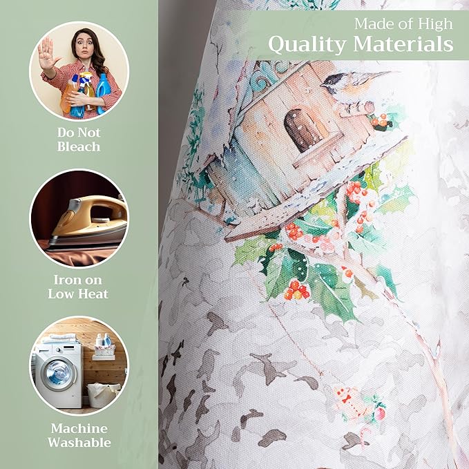 Maison d' Hermine Kitchen Towels Set of 3 100% Cotton 20" x 27.5" Reusable Cloth Tea Dish Towels Absorbent with Hanging Loop for Kitchen Dining Thanksgiving Christmas Decorations (Christmas Tradition)