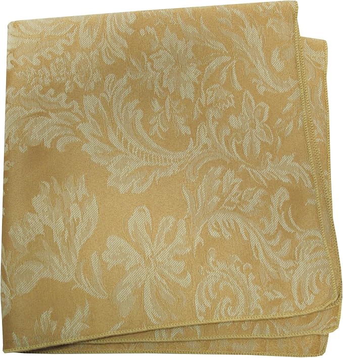 Ultimate Textile Miranda Damask Dijon Cloth Napkins - 17" x 17" (Set of 60) Square Washable Cotton Polyester for Wedding, Party & Dining Events