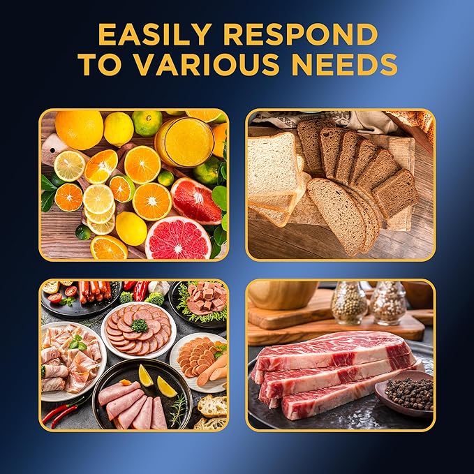 Meat Slicer, Electric Deli Meat Slicer with 8.7" Stainless Steel Blade, Adjustable Thickness Slicer for Home Use, Easy to Clean, Cuts Meat, Bread, Cheese, Black