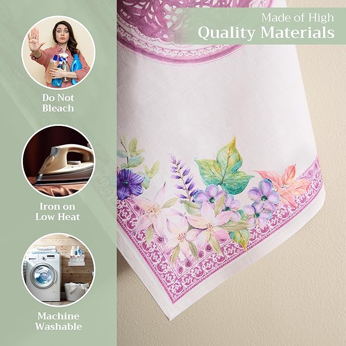 Maison d' Hermine Kitchen Towels Set of 3 100% Cotton 27.50" x 20" Reusable Cloth Tea Dish Towels Absorbent with Hanging Loop for Kitchen, Home, Dining, Cocktail Parties Spring/Summer (Chardon)