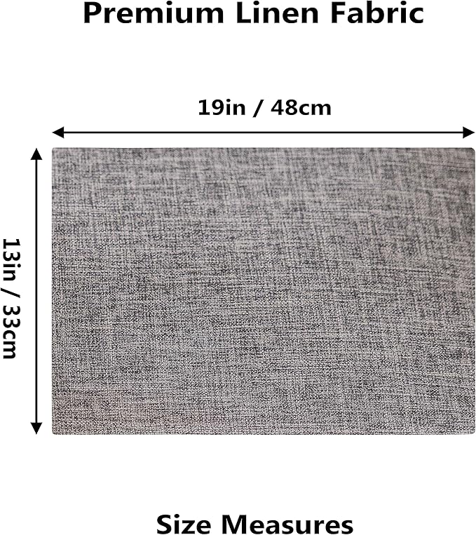 Home Brilliant Linen Placemats Set of 6 Heat Resistant Washable Placemats for Parties Buffet Dinner, 13 x 19 inches, Ash Grey