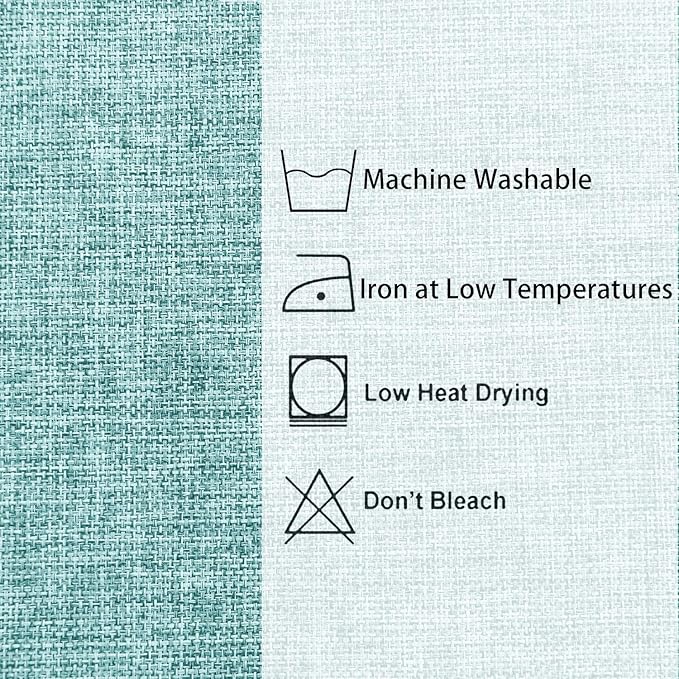 Hiasan Faux Linen Rectangle Tablecloth - Wrinkle and Stain Resistant Washable Table Cloth for Kitchen Dining Room Holiday Table Cover for Party Dinner, Aqua, 60 x 84 Inch