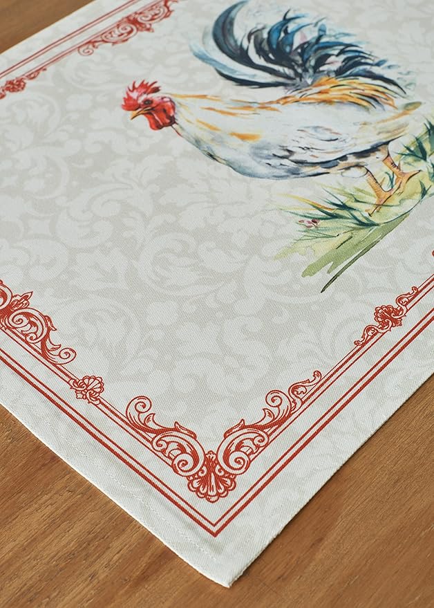 Maison d' Hermine Placemats Set of 2 100% Cotton Washable Cloth Place Mats, Reusable Table Mats for Kitchen Dining Decoration, Party, Wedding, Restaurant Spring/Summer (Campagne, 13" x 19")