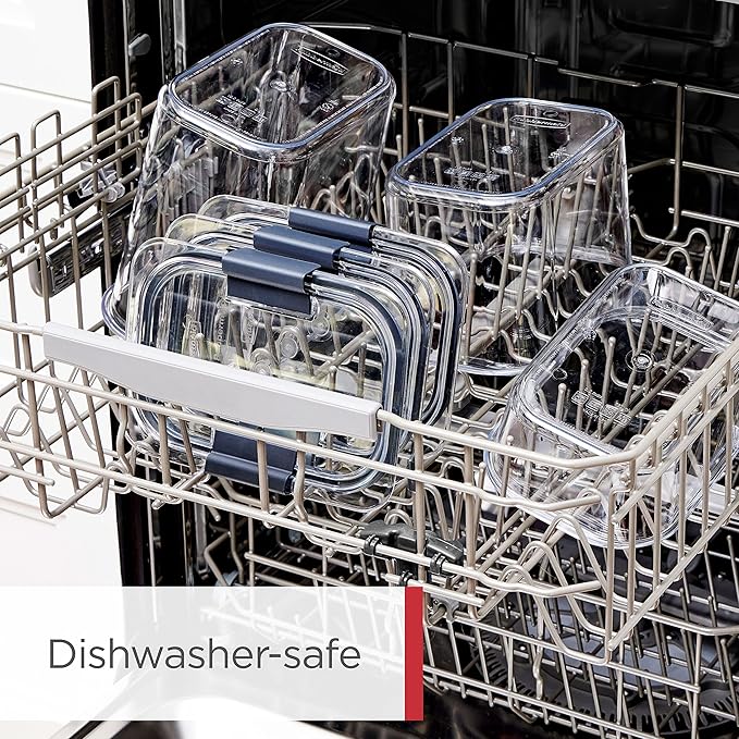 Rubbermaid Brilliance BPA-Free Food Storage Containers with Lids Airtight Kitchen and Pantry Organization Set Includes 3 Containers and Scoops Clear 16 cups