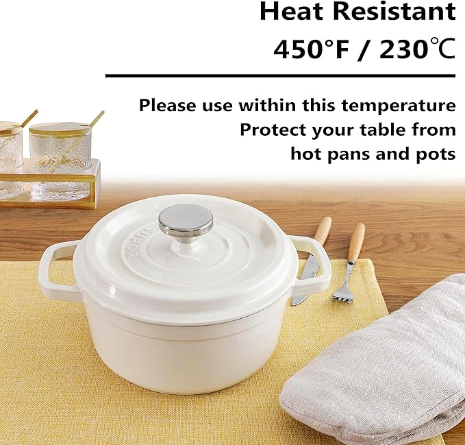 Home Brilliant Dining Placemats Set of 6 Heat Resistant Dining Table Place Mats for Kitchen Table for Placemats Decoration for Dinner Fall Winter Decor, 13 x 19 inches, Yellow