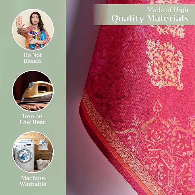 Maison d' Hermine Kitchen Towels Set of 3 100% Cotton 20" x 27.5" Reusable Cloth Tea Dish Towels Absorbent with Hanging Loop for Kitchen Dining Thanksgiving Christmas Decorations (Versailles)