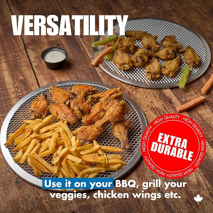 Norjac 12 Inch Pizza Pan Set of 3 – Screen, Perforated, and Solid Aluminum Pans for Oven, Durable, Rust-Free, Long-Lasting