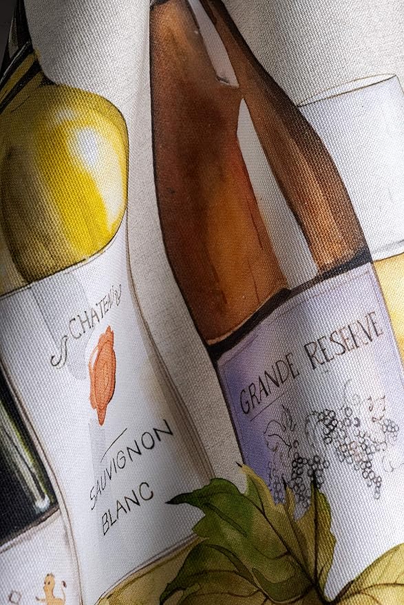 Maison d' Hermine Kitchen Towels Set of 3 100% Cotton 27.50" x 20" Reusable Cloth Tea Dish Towels Absorbent with Hanging Loop for Kitchen, Home, Dining, Cocktail Parties Spring/Summer (Terroir)