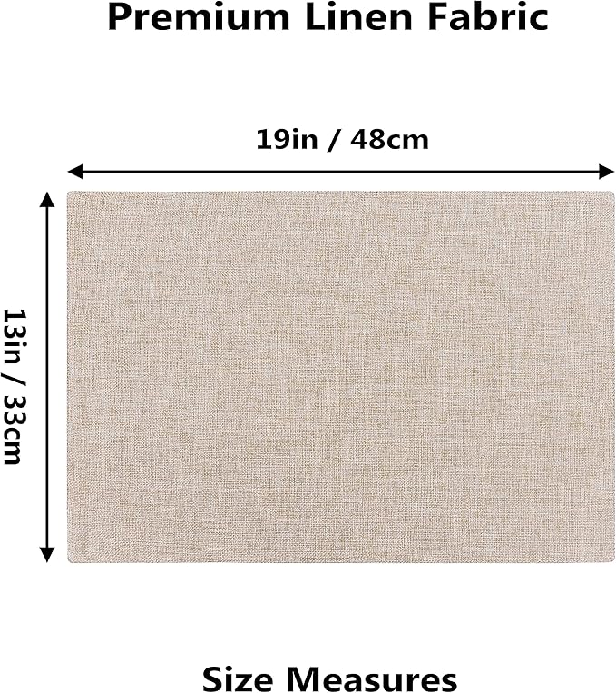 Home Brilliant Placemats Set of 4 Heat Resistant Dining Table Place Mats Plate Mat Cloth Placemats Spring Kitchen Table Mats Indoor Outdoor Dinner, Light Linen