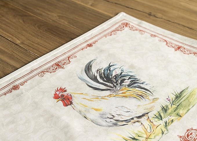 Maison d' Hermine Placemats Set of 2 100% Cotton Washable Cloth Place Mats, Reusable Table Mats for Kitchen Dining Decoration, Party, Wedding, Restaurant Spring/Summer (Campagne, 13" x 19")