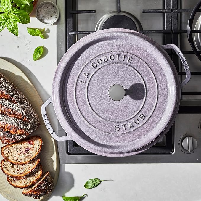 STAUB Cast Iron 7-qt Round Cocotte - Lilac