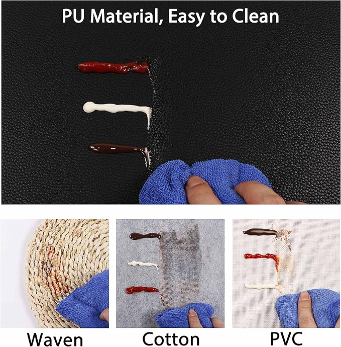 Faux Leather Placemats, PU Table Mats, Set of 4, Waterproof, Stain Resistant, Heat Resistant, Non-Slip Easy to Clean for Kitchen Dining Table,Conference Table