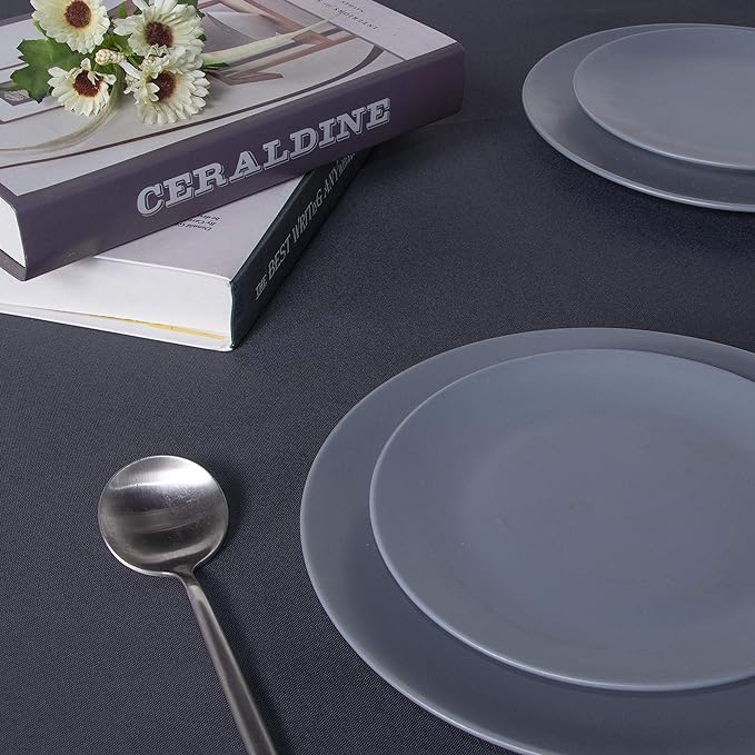 sancua Rectangle Tablecloth - 60 x 102 Inch - Stain and Wrinkle Resistant Washable Polyester Table Cloth, Decorative Fabric Table Cover for Dining Tables, Buffet Parties and Camping, Grey