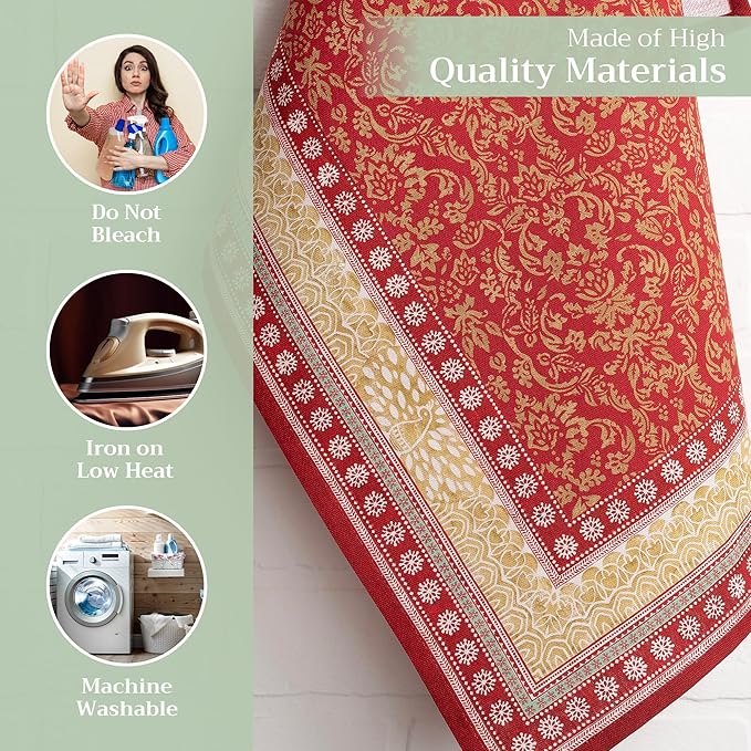 Maison d' Hermine Kitchen Towels Set of 3 100% Cotton 20" x 27.5" Reusable Cloth Tea Dish Towels Absorbent with Hanging Loop for Kitchen Dining Thanksgiving Christmas Decorations (Sofia)