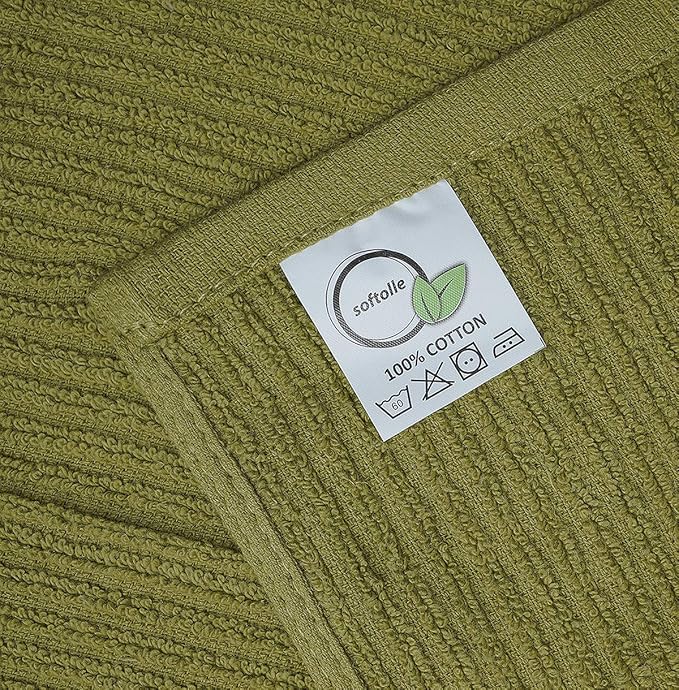 Softolle Bar Mop Towels, Pack of 12-16x19 Inches - 100% Cotton Super Absorbent Towels, Multi-Purpose for Home and Bar Cleaning (Sage Green)